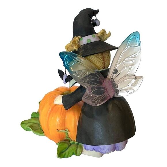 My Little Kitchen Fairies JACK O LANTERN FAIRY Lite Up Pumpkin Witch Fairy Girl - Picture 5 of 11